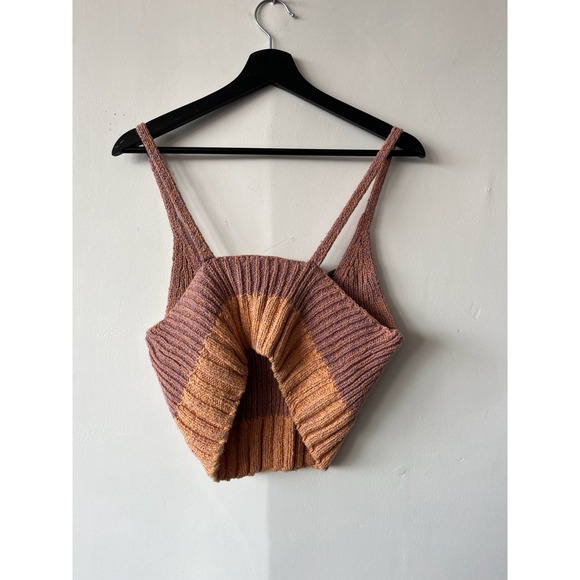 Free People Sweater Womens Medium Boho Knit Butterfly Flower Tank Top Pullover - Picture 2 of 5